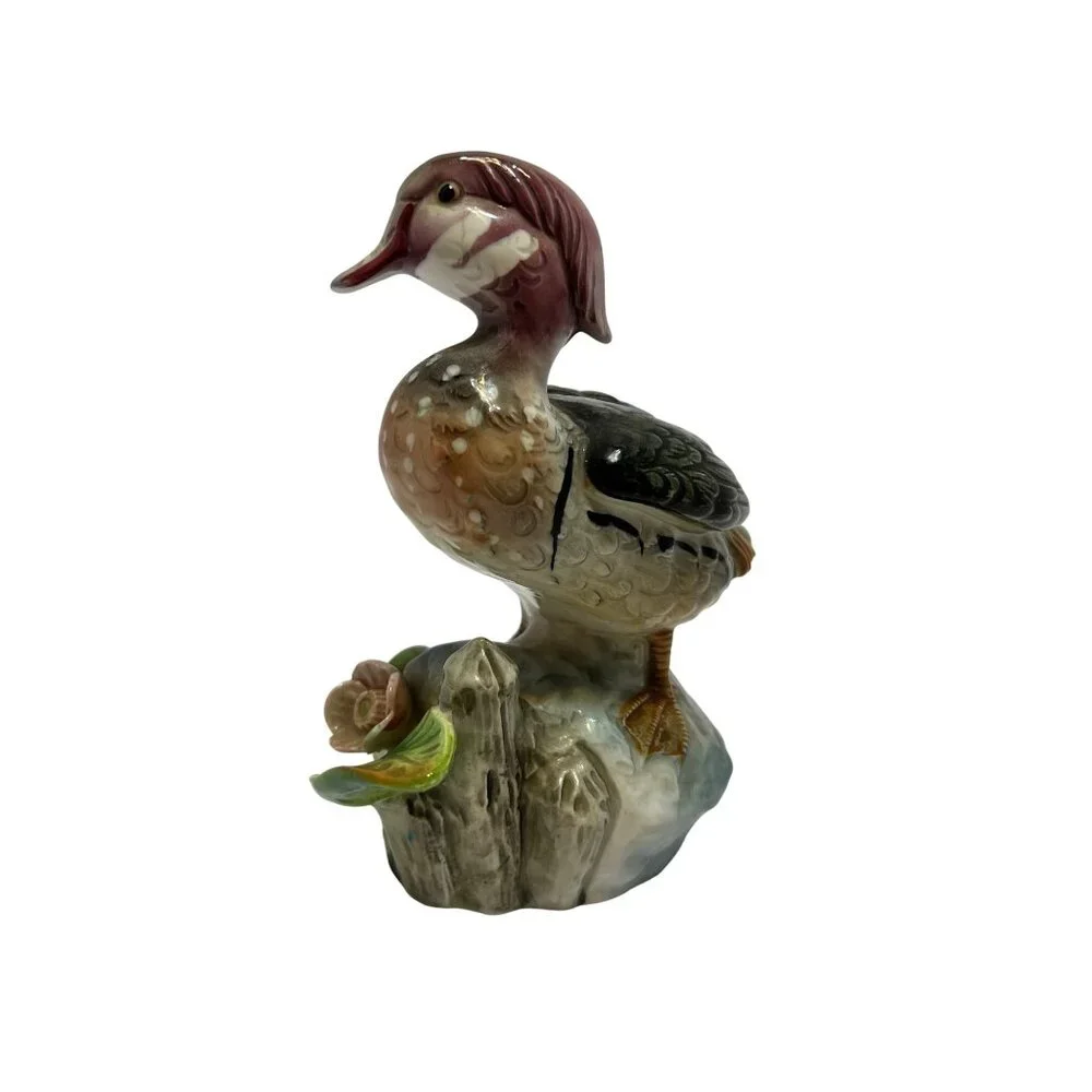Porcelain Wood Duck Figurine Bird Collection by JSC Model 183 Shafford Japan VTG - Picture 2 of 16